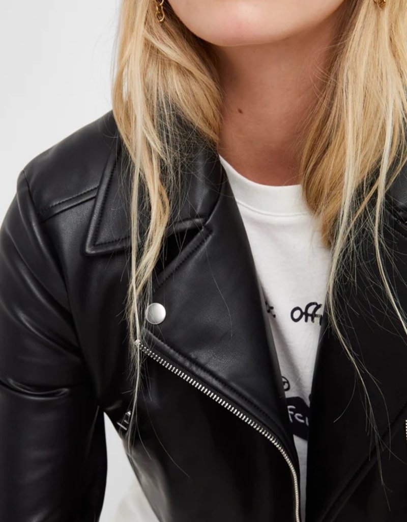 French Connection Crolenda Faux Leather Biker Jacket