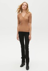 Michael Stars Jeanny Ribbed Top - Camel