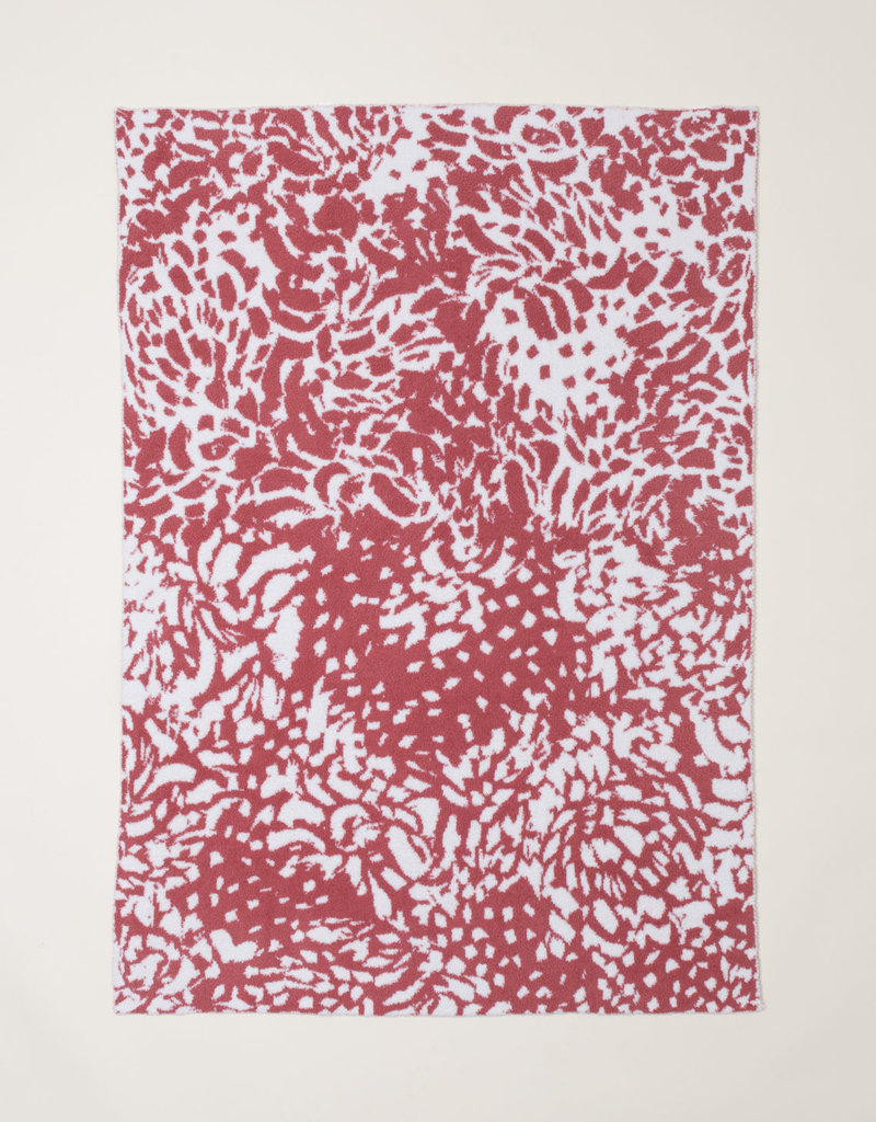 Barefoot Dreams CozyChic® Bloom Blanket - Pearl Pink/Coral