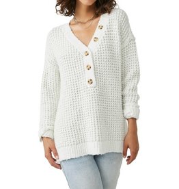 Free People Whistle Thermal Henley - Ivory