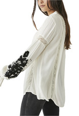 Free People Tusalossa Embroidered Top - Ivory Combo