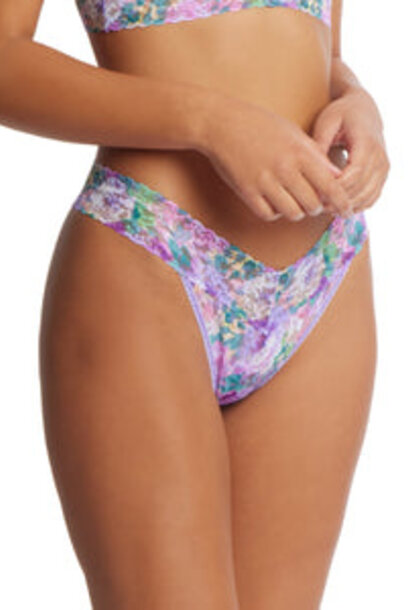 Printed Signature Lace Original Rise Thong
