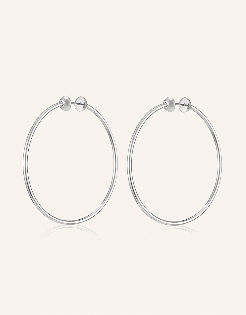 Jenny Bird Icon Hoop Medium - Rhodium