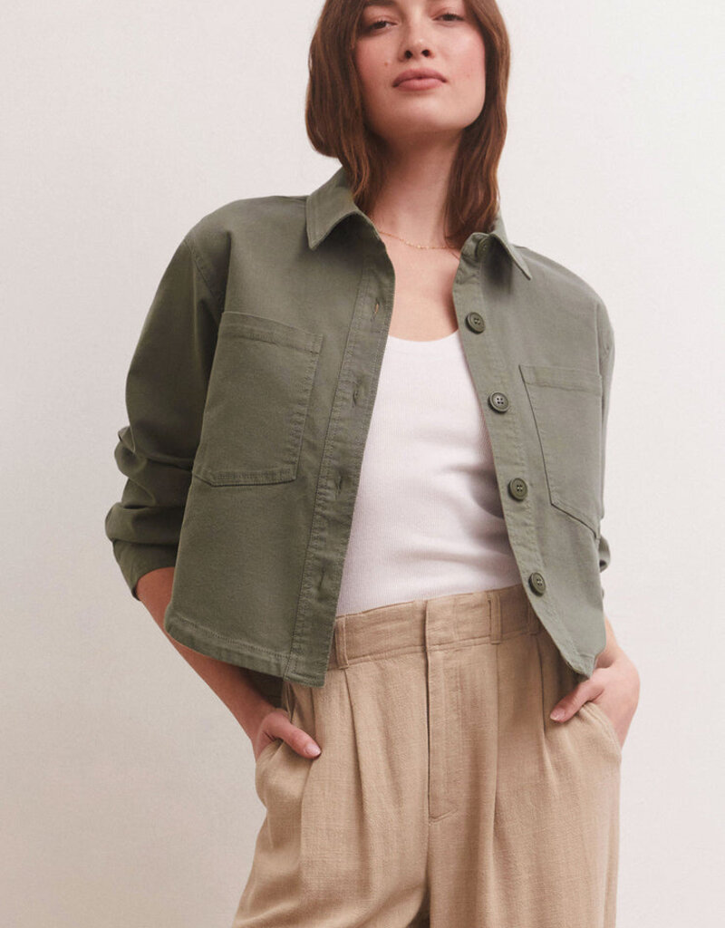 Z Supply All Day Cropped Jacket - Evergreen