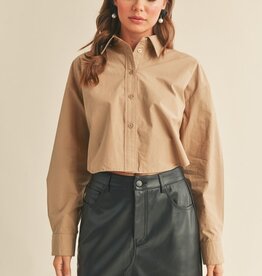 LABEL Amber Cropped Button Down