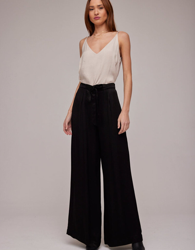 Bella Dahl Satin Front Pleated Wide Leg Pant