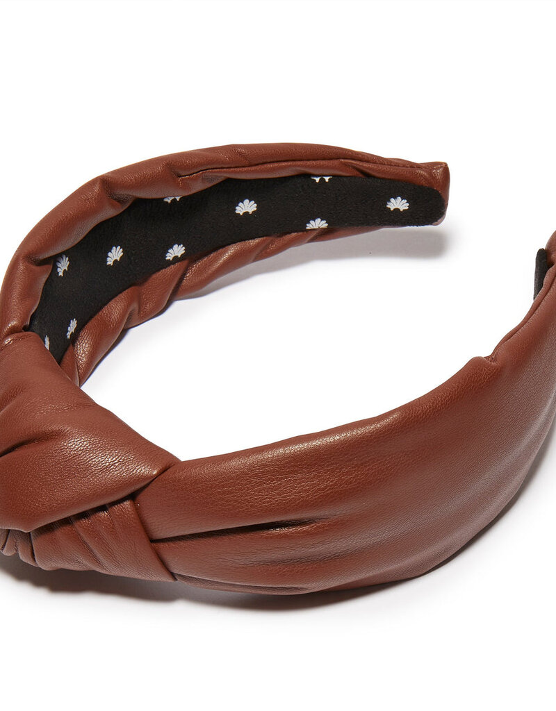 Lele Sadoughi Faux Leather Knotted Headband - Walnut