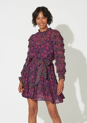 Cleobella Rosalia Mini Dress - Bordeaux Floral