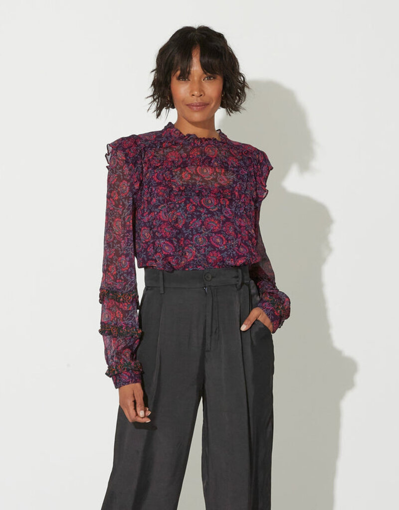 Cleobella Fiorella Blouse - Bordeaux Floral