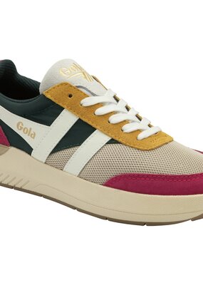 Gola Raven Sneaker - Wheat/Evergreen/Fuchsia