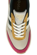 Gola Raven Sneaker - Wheat/Evergreen/Fuchsia