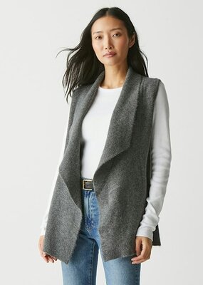 Michael Stars Tyler Collared Vest - Charcoal