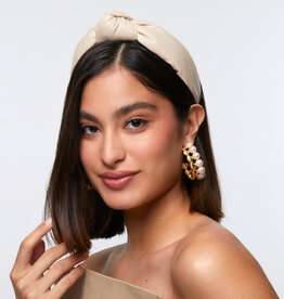 Lele Sadoughi Faux Leather Knotted Headband - Bisque