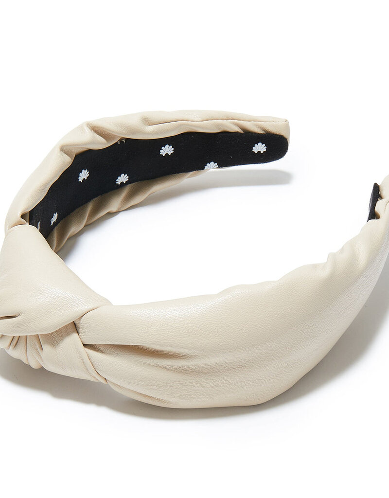 Faux Leather Knotted Headband - Bisque