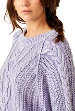Free People Frankie Cable Sweater - Heavenly Lavender