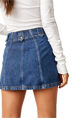 Free People Runaway Denim Skirt - Lake Life