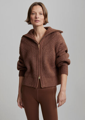 Varley Putney Knit Jacket - Cocoa Brown