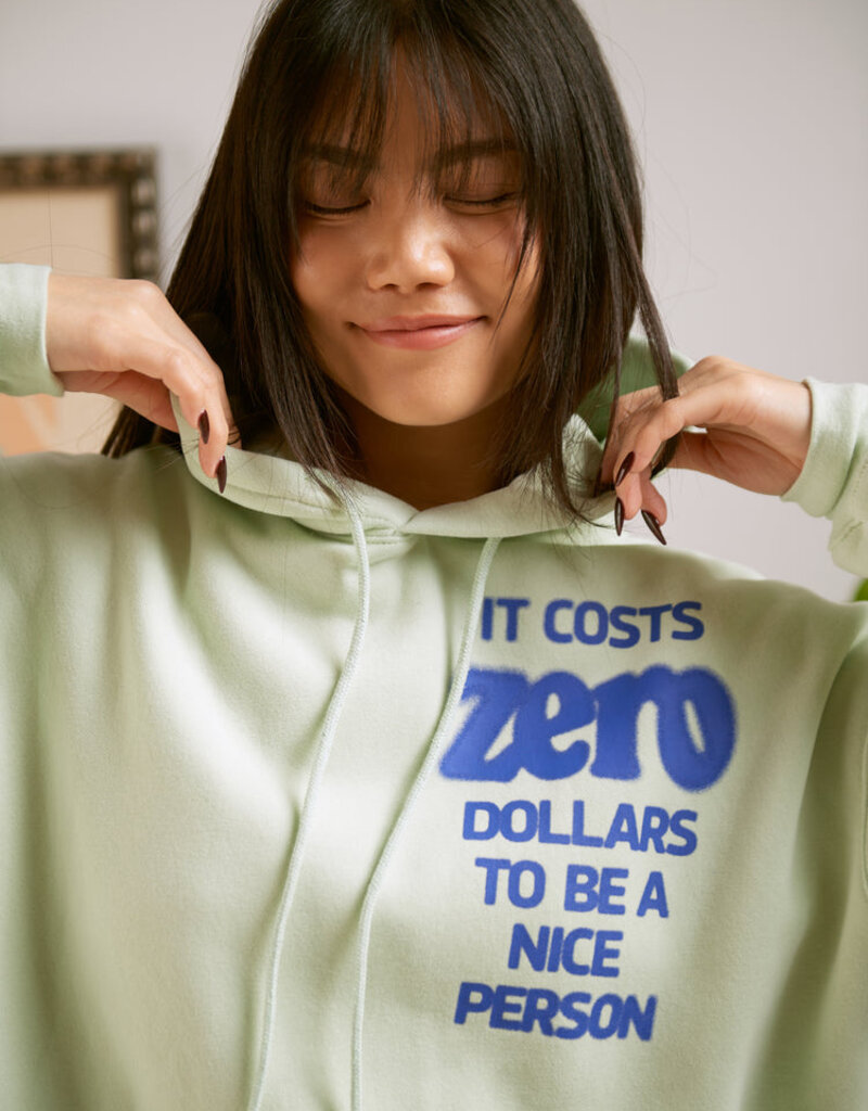 Mayfair Group It Costs 0$ To Be A Nice Person Hoodie - Green