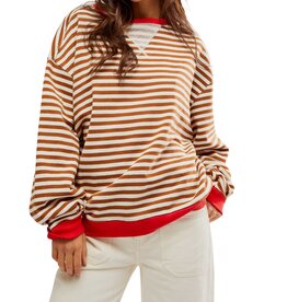 Free People Classic Striped Crew - Coffee Combo