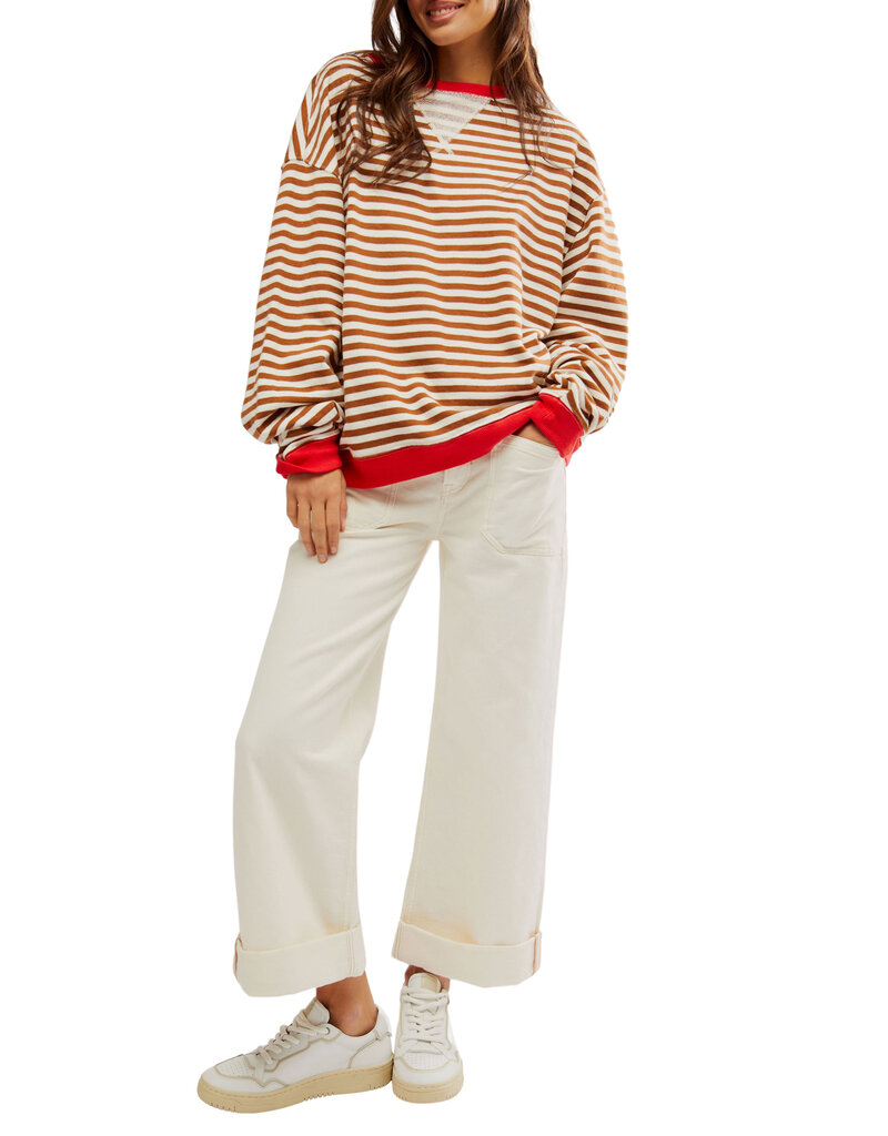 LABEL | Free People Classic Striped Crew - Coffee Combo - LABEL