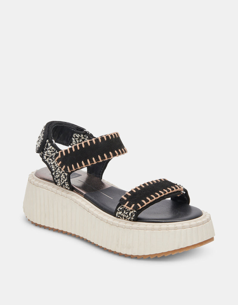 Dolce Vita Debra Sandal - Black/White Nubuck