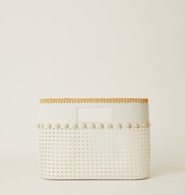 BTB Los Angeles Ellie Small Pearl Tote - Ivory Natural