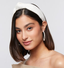 Linen Knotted Headband - White