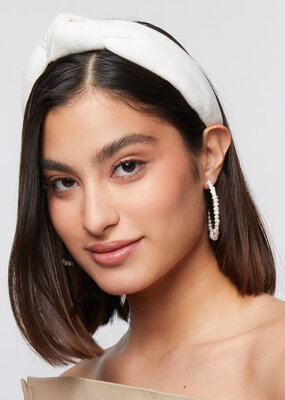 Lele Sadoughi Linen Knotted Headband - White