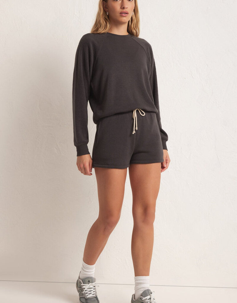 Z Supply Saldana Reverse Fleece Top - Asphalt