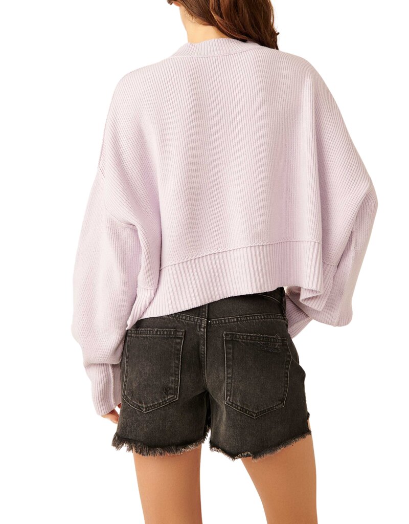 Free People Easy Street Crop Pullover - Frost Lavender