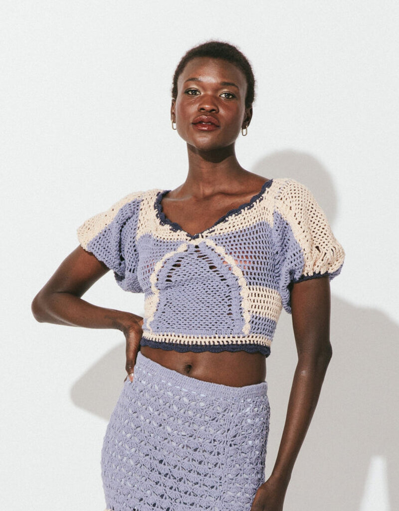 Cleobella Portia Crochet Top - Blue Multi