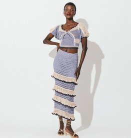 Cleobella Serena Crochet Ankle Skirt - Blue Multi