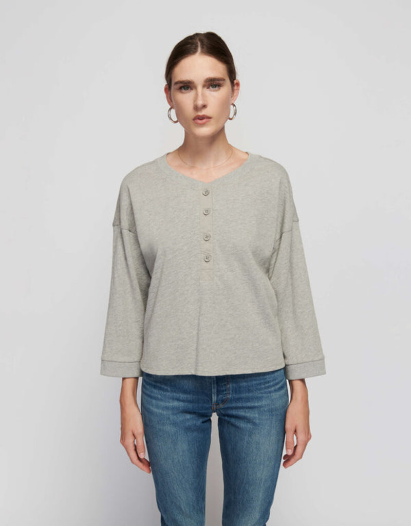 Nation Alix Oversized Henley - Heather Grey