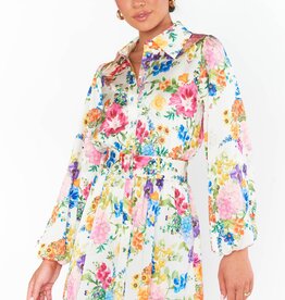 Show Me Your Mumu Carrie Collared Dress - Ivory Botanical Floral