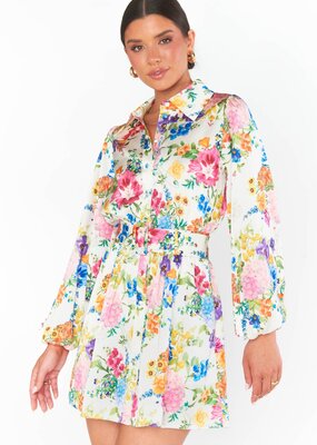 Show Me Your Mumu Carrie Collared Dress - Ivory Botanical Floral