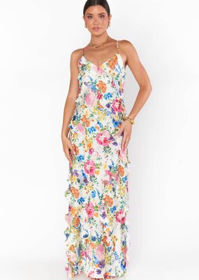 Show Me Your Mumu Romance Ruffle Dress - Ivory Botanical Floral