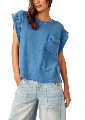 Free People Our Time Tee - Cobalt Blue