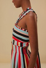 Farm Rio Color Stripes Sleeveless Maxi Dress