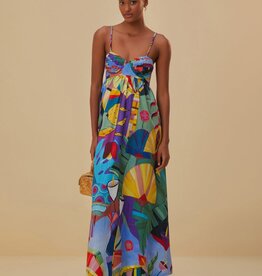 Farm Rio Tropical Scenario Sleeveless Maxi Dress