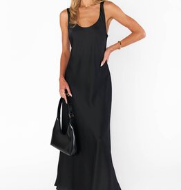 Show Me Your Mumu Serenade Slip Dress - Black Luxe Satin