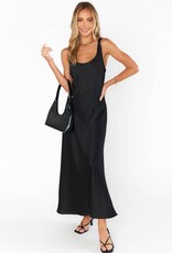 Show Me Your Mumu Serenade Slip Dress - Black Luxe Satin