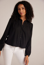 Bella Dahl Ladder Trim Long Sleeve Shirt - Black