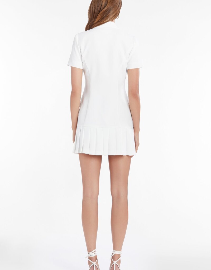 Amanda Uprichard Short Sleeve Mesha Dress - Ivory