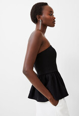 French Connection Harry Suiting Strapless Peplum Top - Blackout
