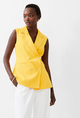 French Connection Harry Double Breasted Waistcoat - Banana
