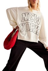 Free People Graphic Camden Pullover - Cloud Combo New York