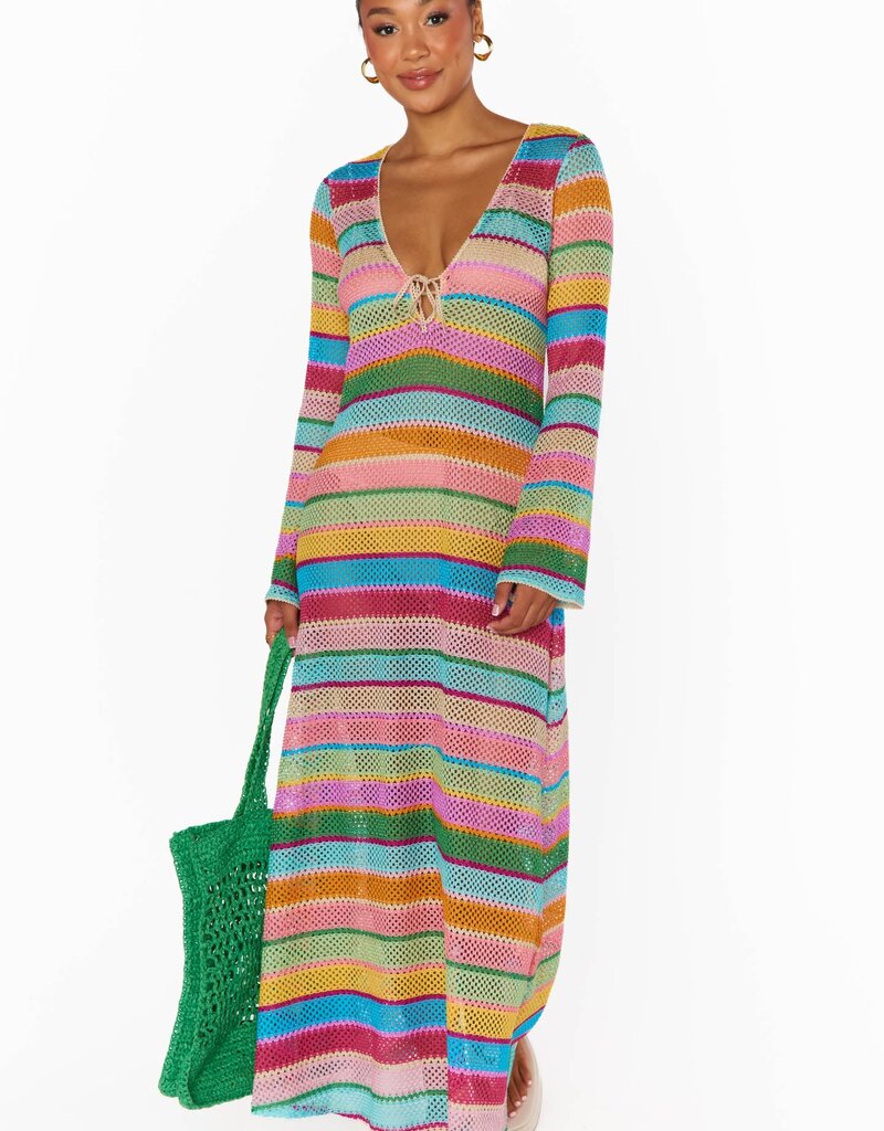 Show Me Your Mumu Vacay Coverup - Multi-Stripe Crochet