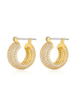 LUV AJ Pave Royale Hoops - Gold