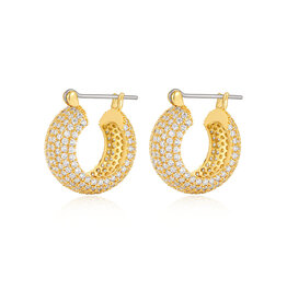 LUV AJ Pave Royale Hoops - Gold