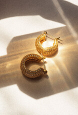 LUV AJ Pave Royale Hoops - Gold
